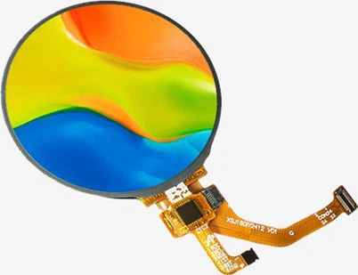 2.8inch 작은 둥근 접촉 IPS LCD 스크린 70.13*70.13mm 350nit 광도